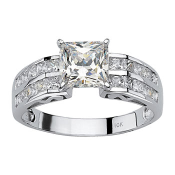 DiamonArt® Womens 2 1/2 CT. T.W. White Cubic Zirconia 10K Gold Square Engagement Ring