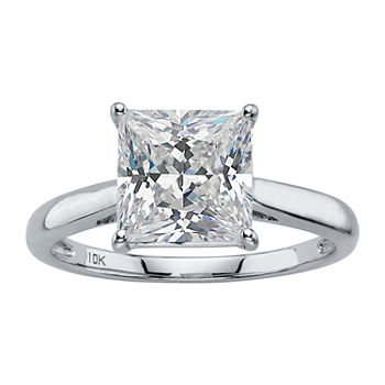 DiamonArt® Womens 2 CT. T.W. White Cubic Zirconia 10K Gold Square Engagement Ring