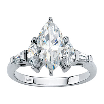 DiamonArt® Womens 2 3/4 CT. T.W. White Cubic Zirconia 10K Gold Diamond Engagement Ring