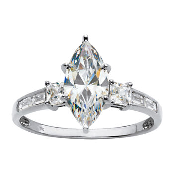 DiamonArt® Womens 2 1/2 CT. T.W. White Cubic Zirconia 10K Gold Diamond Engagement Ring