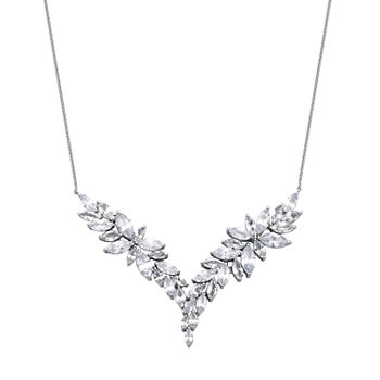 DiamonArt® Womens Cubic Zirconia Sterling Silver Statement Necklace