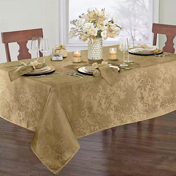 Elrene Home Fashions Poinsettia Elegance Tablecloth