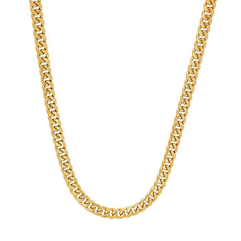 10K Gold 24 Inch Hollow Curb Chain Necklace