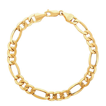 10K Gold 9 Inch Hollow Figaro Chain Bracelet