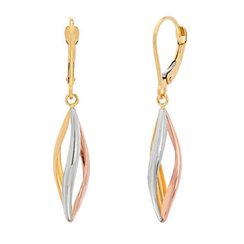 Made in Italy 14K Tri-Color Gold Drop Earrings