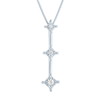 Womens Genuine White Diamond Accent 10K White Gold Pendant Necklace
