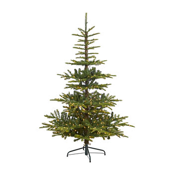 Nearly Natural 6 Foot Layered Washington Spruce With 705 Bendable Branches And 350 Clear Led Lights Pre-Lit Christmas Tree