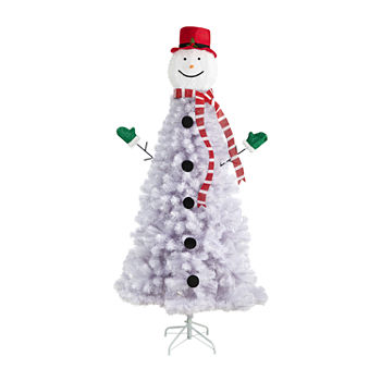 Nearly Natural 6 1/2 Foot 6.5ft. Snowman Christmas With 804 Bendable Branches Christmas Tree