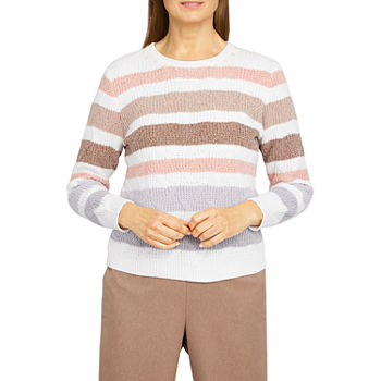 Alfred Dunner Stonehenge Womens Crew Neck Long Sleeve Pullover Sweater