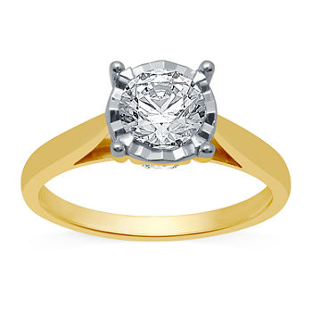Ever Star Womens 1 1/4 CT. T.W. Lab Grown White Diamond 10K Gold Round Solitaire Engagement Ring