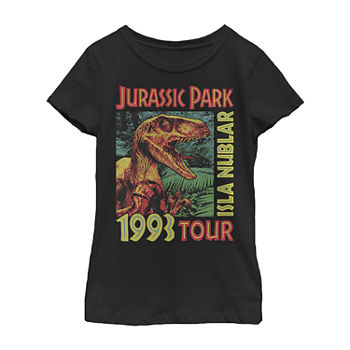 Little & Big Girls Round Neck Jurassic World Short Sleeve Graphic T-Shirt