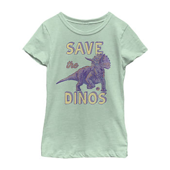 Little & Big Girls Crew Neck Jurassic World Short Sleeve Graphic T-Shirt