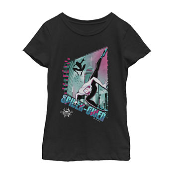 Spider-Gwen Little & Big Girls Crew Neck Marvel Short Sleeve Graphic T-Shirt