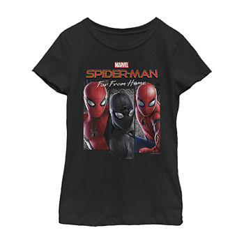 Little & Big Girls Crew Neck Spiderman Short Sleeve Graphic T-Shirt