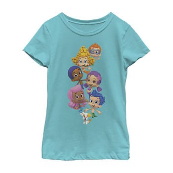 Little & Big Girls Crew Neck Bubble Guppies Short Sleeve Graphic T-Shirt