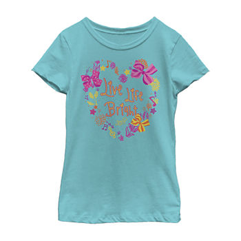 Little & Big Girls Crew Neck JoJo Siwa Short Sleeve Graphic T-Shirt