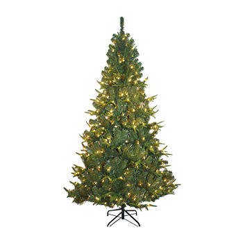 Kurt Adler 7-Foot Pre-Lit Sierra Green Tree Pvc And Pe Christmas Tree 7 Foot Christmas Tree
