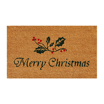 Calloway Mills Christmas Holly Rectangular Outdoor Doormat