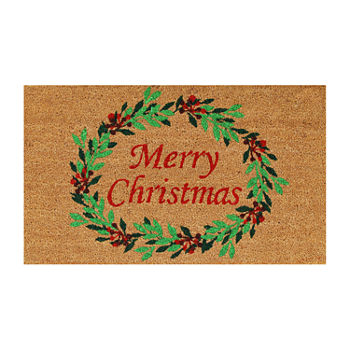 Calloway Mills Christmas Wreath Rectangular Outdoor Doormat