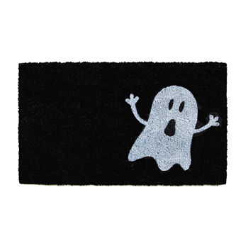 Calloway Mills Black/White Ghost Outdoor Rectangular Doormat