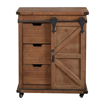 Stylecraft Presley Wooden 3 Drawer and Door Accent Cabinet