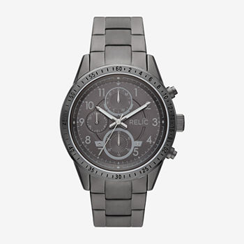 Relic By Fossil Mahoney Mens Multi-Function Gray Stainless Steel Strap Watch Zr15982