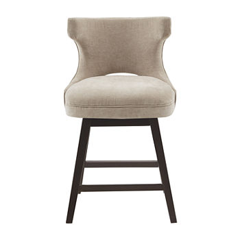 Madison Park Janet Dining Room Collection Counter Height Upholstered Swivel Bar Stool