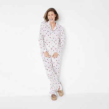 Adonna Womens Long Sleeve 2-pc. Pant Pajama Set