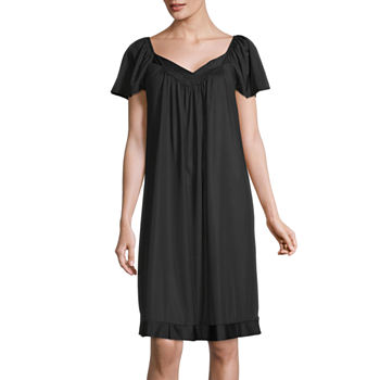 Lissome Tricot Womens Short Sleeve Sweetheart Neck Nightgown