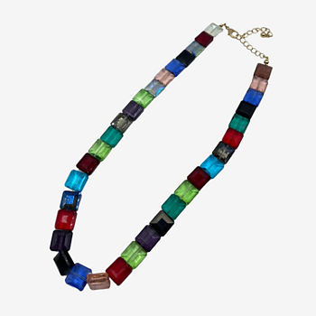 Bijoux Bar Multi Glass Link Beaded Necklace
