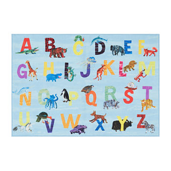 Eric Carle Elementary Alphabet Print Loomed Rectangular Indoor Area Rug