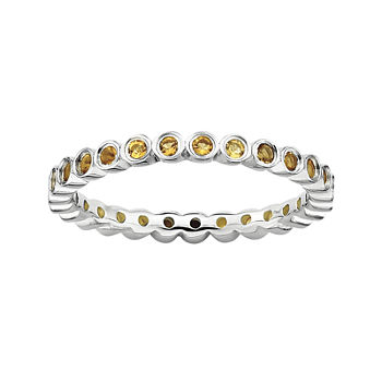 Personally Stackable Genuine Citrine Sterling Silver Ring