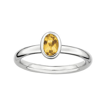Personally Stackable Oval Genuine Citrine Ring