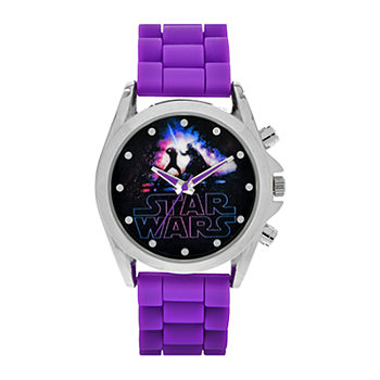 Star Wars® Womens Purple Silicone Strap Watch
