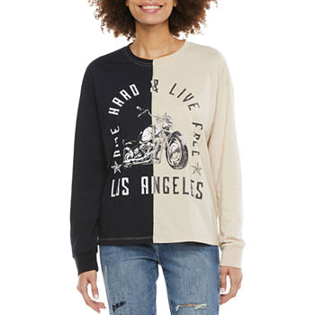 Los Angeles Juniors Womens Split Graphic T-Shirt