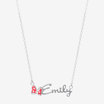 Disney Personalized Minnie Mouse 14K Yellow Gold over Sterling Silver & Enamel Name Necklace