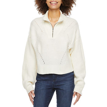 Arizona Juniors Womens High Neck Long Sleeve Pullover Sweater