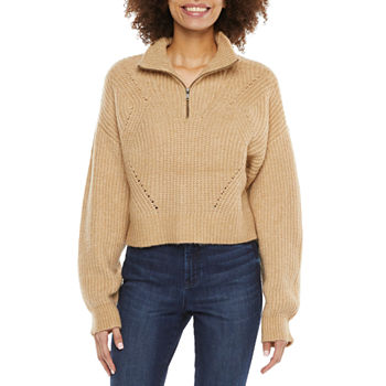 Arizona Juniors Womens High Neck Long Sleeve Pullover Sweater