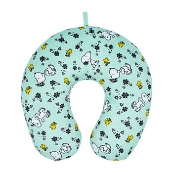 Peanuts Snoopy and Woodstock Flowers Portable Travel Neck Pillow