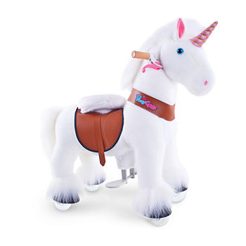 Ponycycle White Unicorn Ux Series Kids Manual Ride On Horse