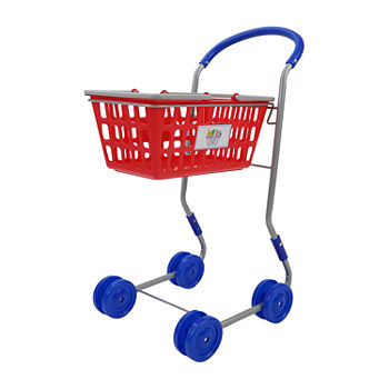 2-in-1 Red Shopping Cart - Kids Pretend Play, Converting Shopping Cart & Basket
