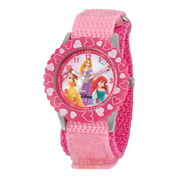 Disney Princesses Time Teacher Kids Pink Heart Glitz Watch