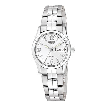 Citizen® Womens White Dial Stainless Steel Bracelet Watch EQ0540-57A