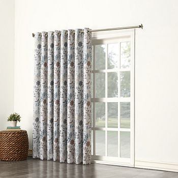 Sun Zero Emory Light-Filtering Grommet Top Single Patio Door Curtain