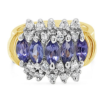 LIMITED QUANTITIES! Le Vian Grand Sample Sale™ Ring featuring 1  1/3 CT. T.W. Blueberry Tanzanite® 1/3 CT. T.W. set in 14K Honey Gold™