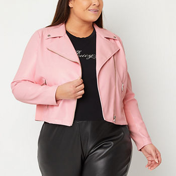 Juicy By Juicy Couture Lightweight Motorcycle Jacket-Plus