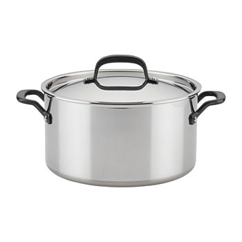 Kitchen Aid 5-Ply Clad Stainless Steel Stainless Steel Dishwasher Safe Non-Stick Stockpot