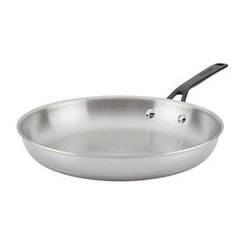 Kitchen Aid 5-Ply Clad Stainless Steel Stainless Steel Dishwasher Safe Non-Stick Frying Pan