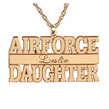 Personalized "Airforce Daughter" Name Engraved Pendant Necklace