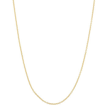 14K Gold Over Silver 22 Inch Semisolid Cable Chain Necklace